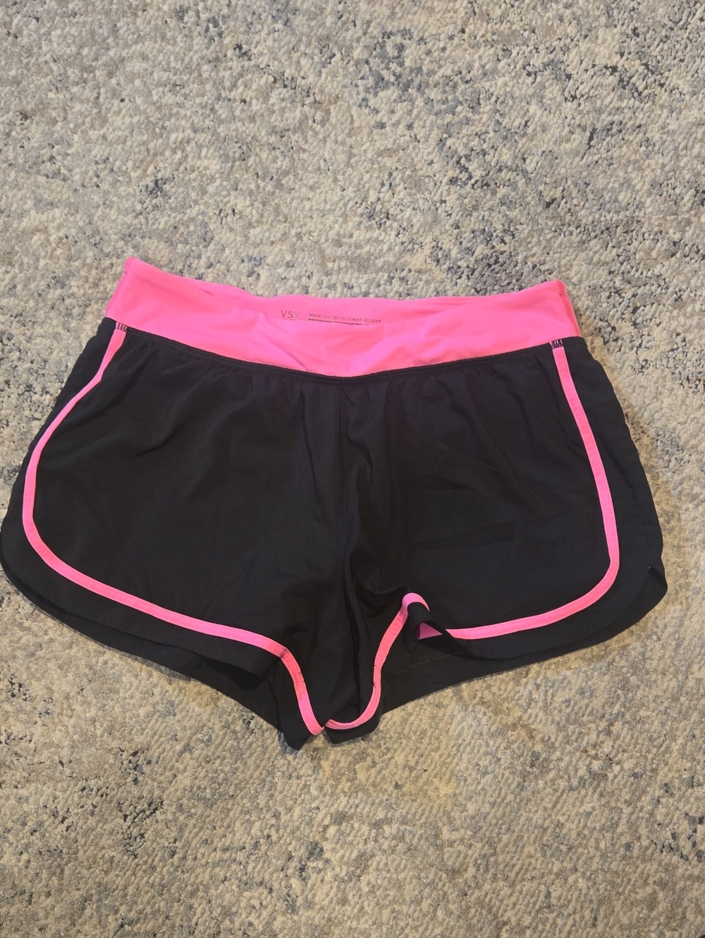 Victoria's Secret Black Athletic Shorts with Pink Trim